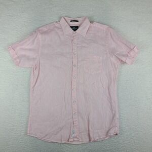 Rodd & Gunn Shirt Mens XL Pink Sports Fit Linen Hawaiian Button Up Short Sleeve